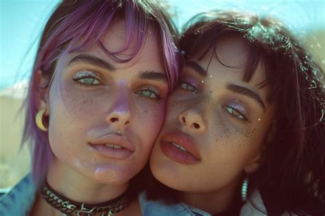 Premium Photo | Two women are hugging each other one is wearing a ...