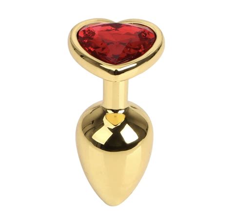 Golden Heart Butt Plugs Gold Rhinestone Jewel - DDLG Playground
