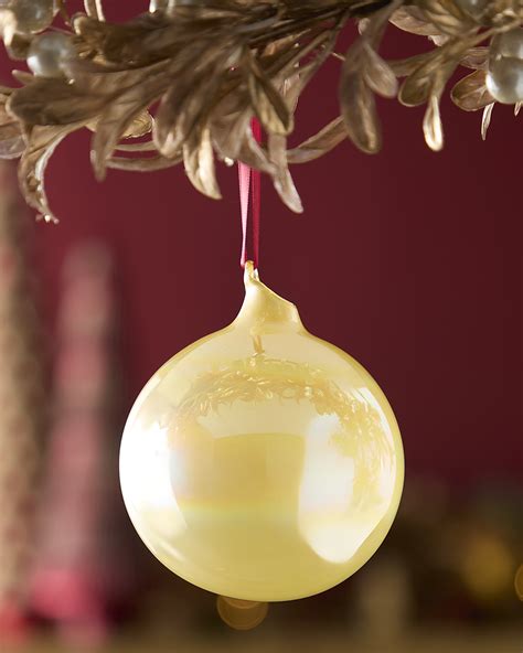 Jim Marvin Burgundy Pearl Glass Ball Christmas Ornament | Horchow