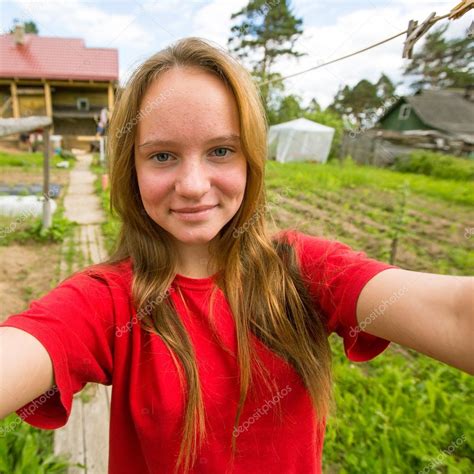 Teen-girl taking a selfie Stock Photo by ©dimaberkut 49969195