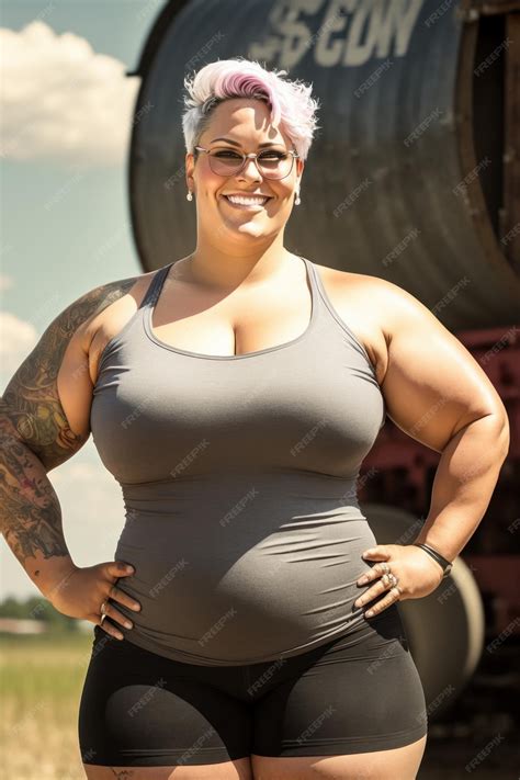 Premium Photo | Ai generated illustration of positive plus size woman ...