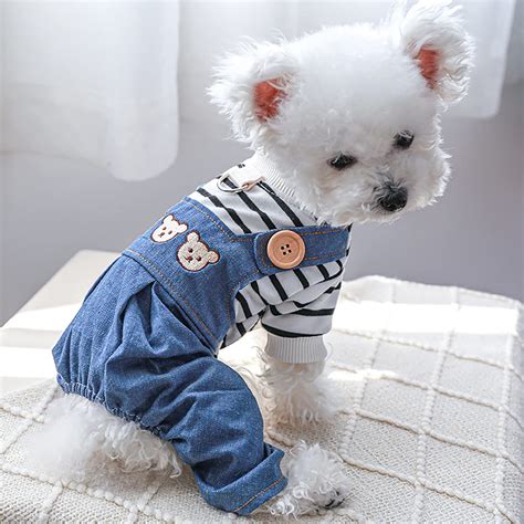 Amazon.com : Dog Winter Clothes Pet Plaid Shirts Stylish Denim Jumpsuit ...