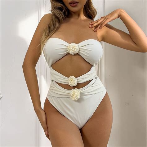 VgaVtl Women Bathing Suit One Piece Strapless Swimsuit for Women 2025 ...