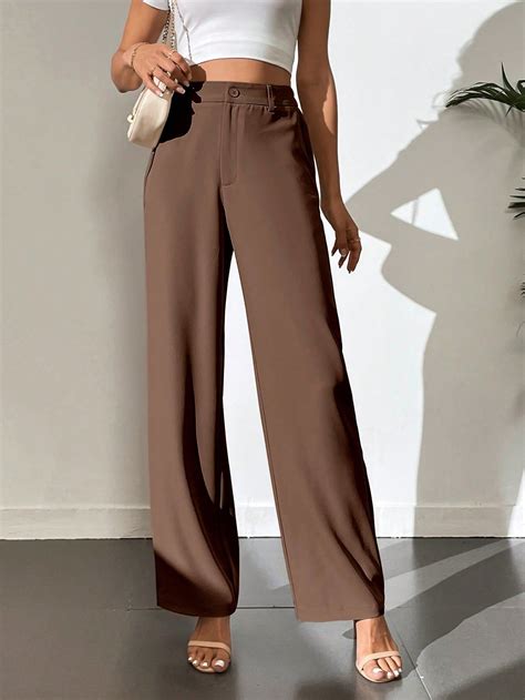 Moda de Mujer | SHEIN México | Brown dress pants, Brown pants outfit ...