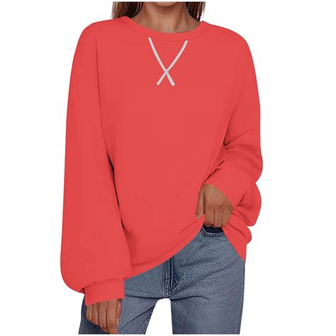 CQONEPT Women's Tunic Sweatshirt Long Sleeve Crewneck Trendy Fall ...