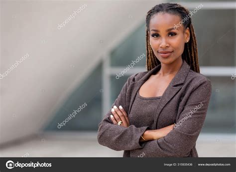 Beautiful Female African American Business Woman Ceo Suit Workplace ...