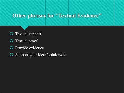PPT - Textual Evidence Sentences PowerPoint Presentation, free download ...