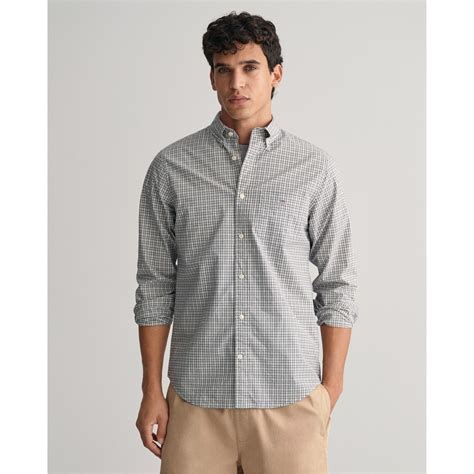 Gant | Micro Check Poplin Shirt | Patterned Shirt - Long Sleeve | FRASERS