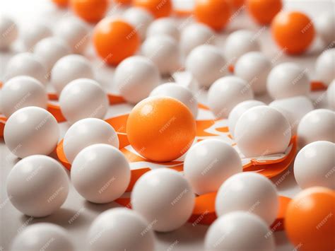 Premium AI Image | Ping Pong Frenzy Orange Ping Pong Balls Surrounded with White Background