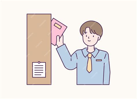 Un niño está sacando un libro de la estantería. | Vector Premium