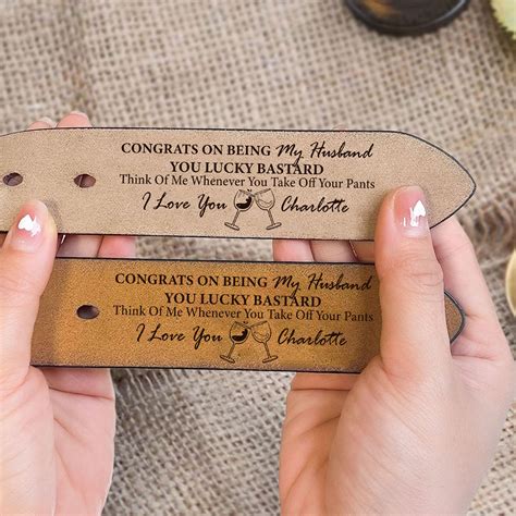 Personalized Husband Belt, Congrats on being My Husband You Lucky ...