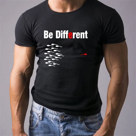 BE DIFFERENT FUNNY PRINTED ADULT MENS T SHIRT BOYFRIEND GIFT IDEA TEE ...