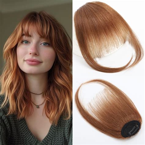 Amazon.com : QGZ Clip in Bangs-Fake Bangs Hair Clip Fringe with Temples ...