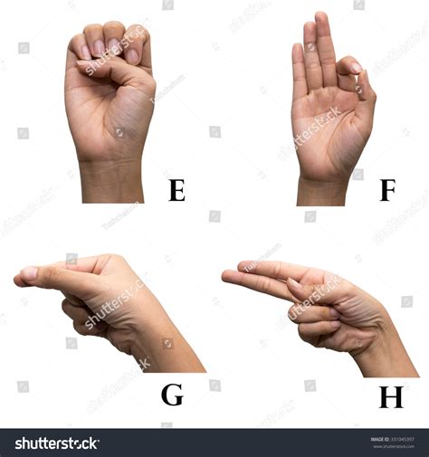 Finger Spelling Alphabet American Sign Language Stock Photo 331045397 ...