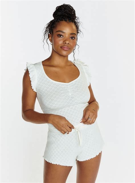 Heart pointelle cotton short pyjama set | Boux Avenue UK