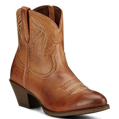 Ariat Darlin Short Leather Block Heel Western Boots, Size 10 - Burnt Sugar (1 pair) Delivery or ...