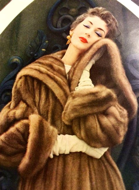 Vogue, 1954, fur coat | Fur coat vintage, Vintage coat, Sable fur coat