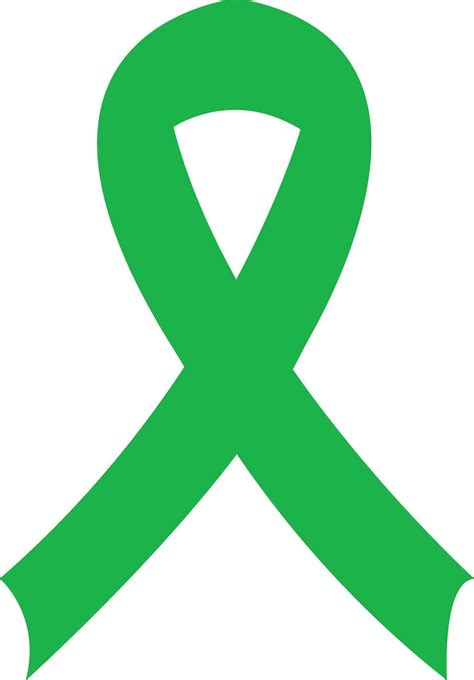 Cancer Ribbon flat icon. Vector awareness ribbon green color isolated ...