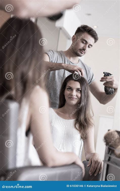 Elegant hair salon stock photo. Image of client, combing - 61030146