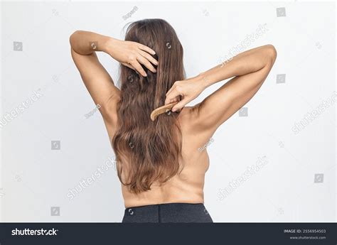 Rear View Mature Semi-nude Woman Combing Stock Photo 2556954503 | Shutterstock