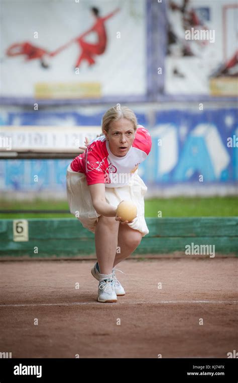 The oldest Russian tournament Sozidanie of Bocce raffa Stock Photo - Alamy