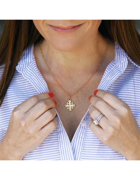 Susan Shaw Dainty Jerusalem Cross Necklace - Blanton-Caldwell