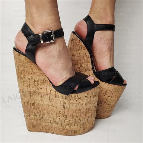 High Heel Platform Wedges Transparent 15 Cm Pleaser KISS 208 Platform
