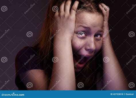 Afraid teen girl stock photo. Image of face, girl, negativity - 42753818
