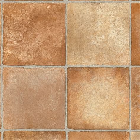 Terracotta Rustic Square Tile Style Primo Vinyl Flooring – More For ...