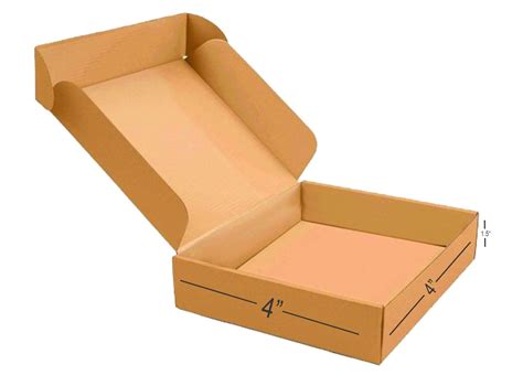 3 Ply Flab Box Brown Corrugated Box Length 4 inches Width 4 inches ...