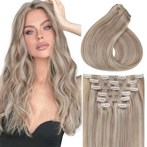 Amazon.com : Vivien Blonde Clip in Hair Extensions Dark Ash Blonde ...