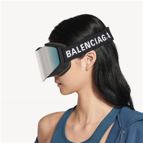Ski Mask Goggles in Mirror Silver | Balenciaga US