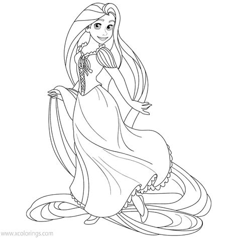 Princess Rapunzel Coloring Pages - XColorings.com
