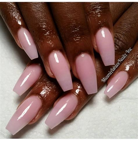 Light Pink Acrylic Nails On Dark Skin - Tips Color Short Acrylic Nails