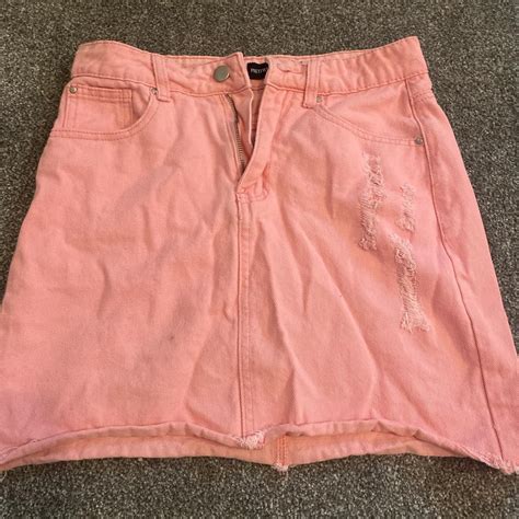 Plt pink denim skirt Size small Good conditions... - Depop