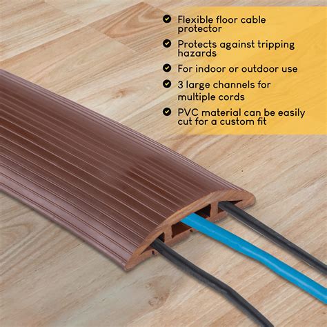 Floor Cord Protector Covers Cables, Cords, or Wires - 3 Channel for ...