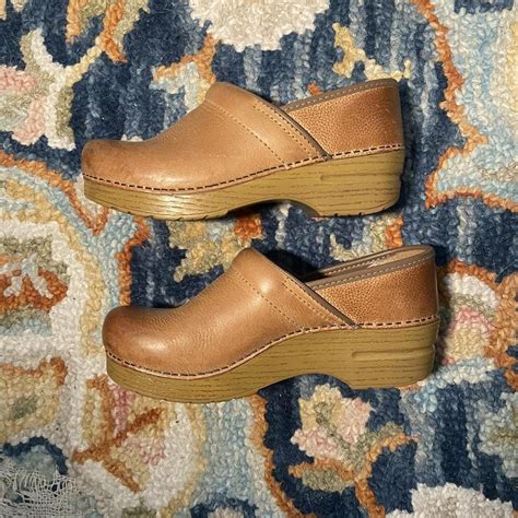 Light brown leather clogs Dansko With... - Depop
