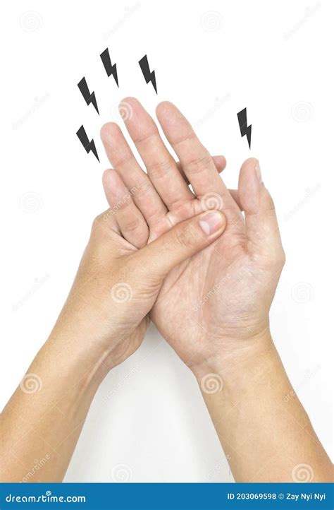 Tingling and Numbness in Fingers of Asian Young Man with Diabetes. Finger Sensation Problems ...