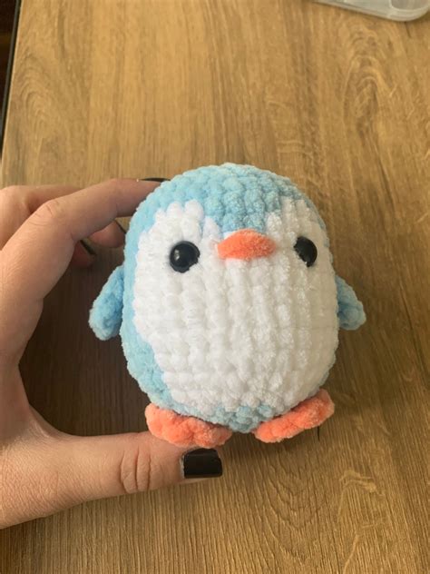 Crochet chubby penguin plush penguin crochet plushie amigurumi penguin ...