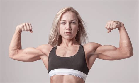 StrongFat muscle girl flexing big biceps - Muscle Girl Videos