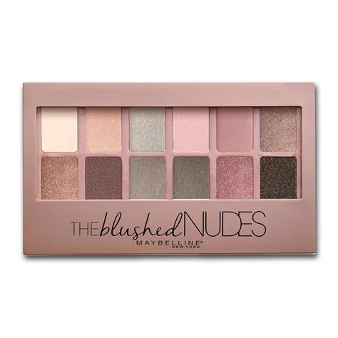 Maybelline La Paleta de Sombras de Ojos Blushed Nudes, 12 Tonos Pigmentados Mate y Brillo, Polvo ...