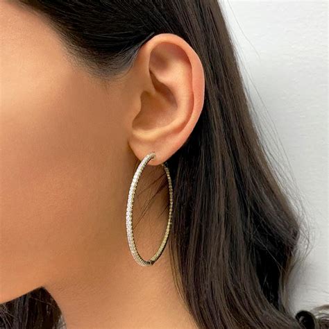 Diamond Cut 14K Gold Hoop Earrings at Holly Stine blog