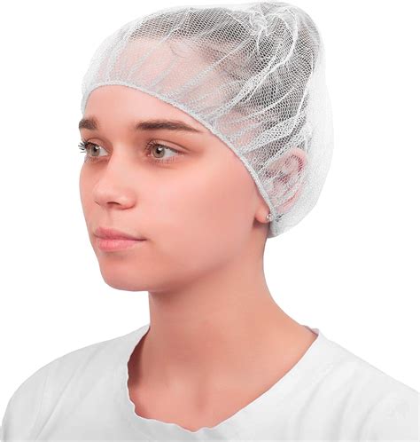Amazon.com: EZGOODZ White Disposable Hair Net 18 inches. Pack of 100 ...