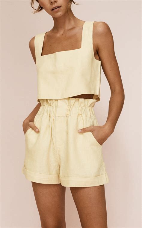 Exclusive Ducky Oversized Paperbag-Waist Linen Shorts By Posse | Moda ...