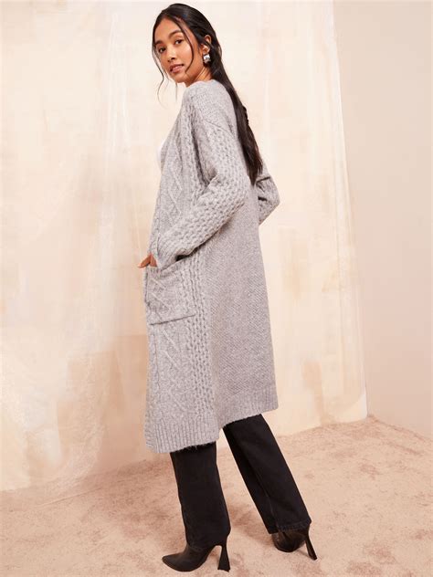 Buy Friends Like These Grey Longline Cable Knit Cardigan from the Next ...