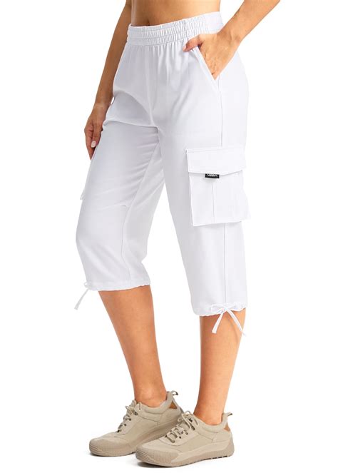 Viodia Cargo Capris for Women Lightweight Hiking Pants Stretch Elastic ...
