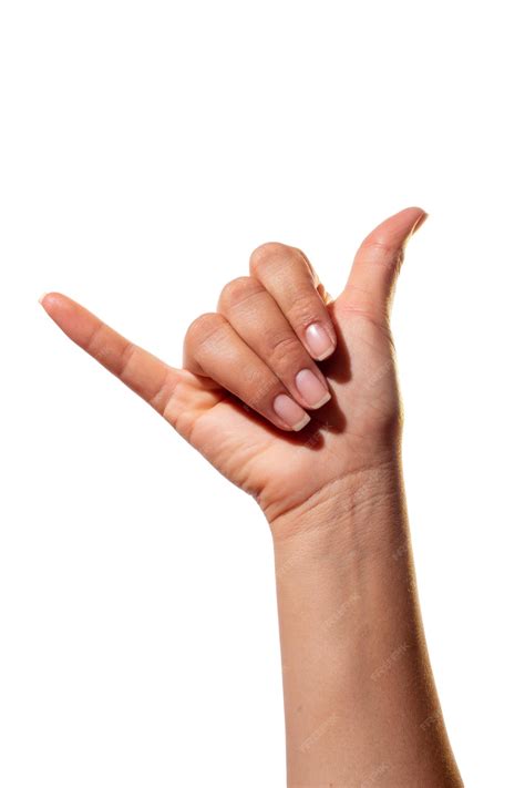 Premium Photo | Sign language the letter y isolated on white background ...