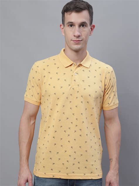 Men Yellow Polo Neck T-Shirt – Cantabil