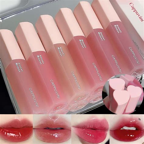 Amazon.com : 6Pcs Juicy Lasting Tint Lip Gloss Set, Vivid Color, Glossy Finish, Long-lasting ...