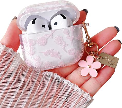 Amazon.com: MINSCOSE Compatible with AirPods 4 Clear Case,Cute Flower ...